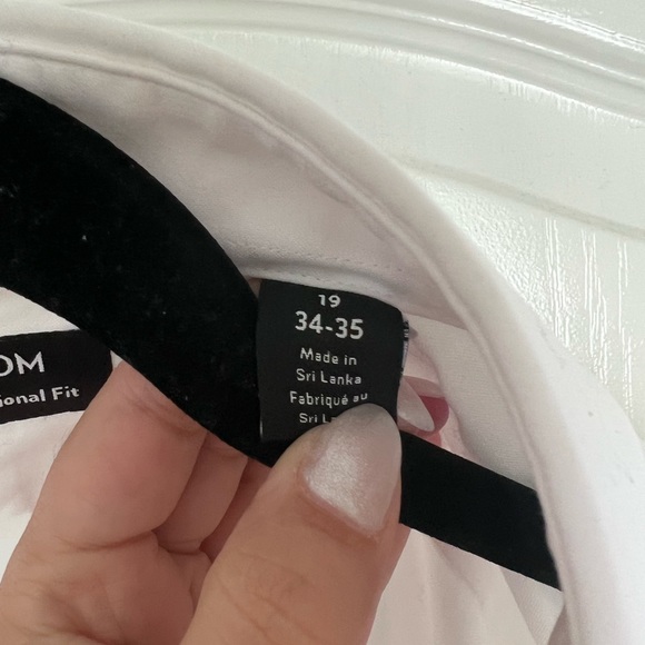 Nordstrom White Traditional Fit Dress Shirt SZ 19 - Picture 3 of 5